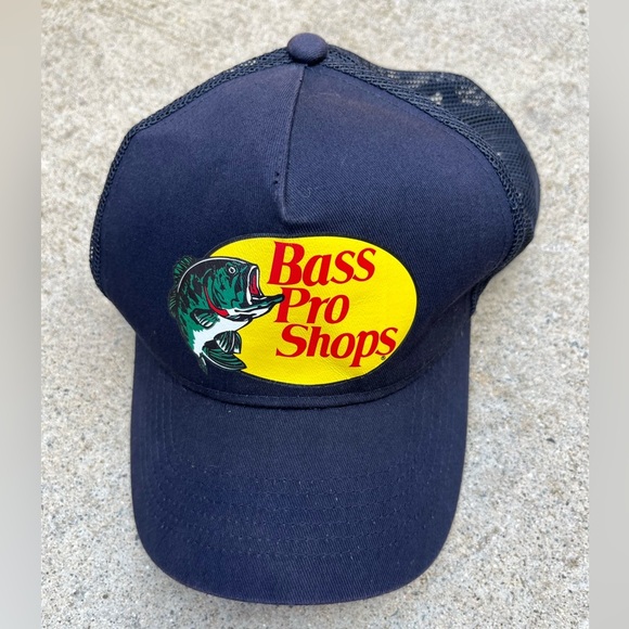 Men's Bass Pro Shop Snapback Hat Black Logo One Size Street Fish Hunt USA Street - Picture 3 of 9